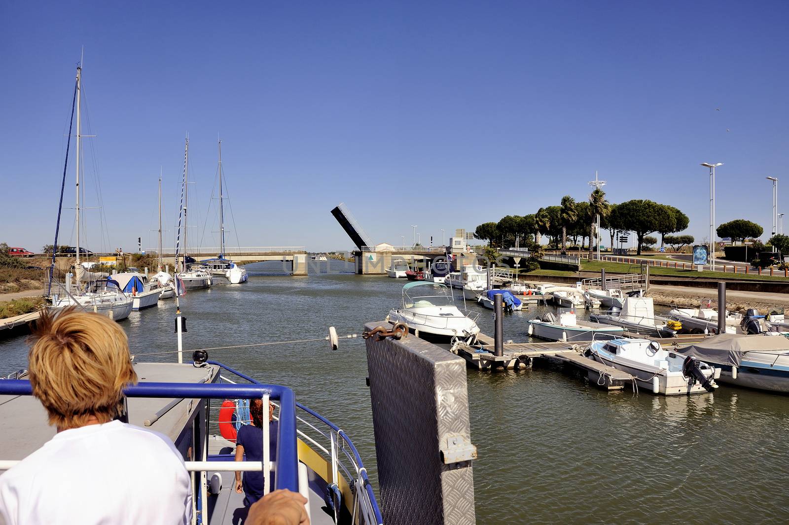 Lift Bridge at Grau-du-Roi, French Camargue town in south-eastern France