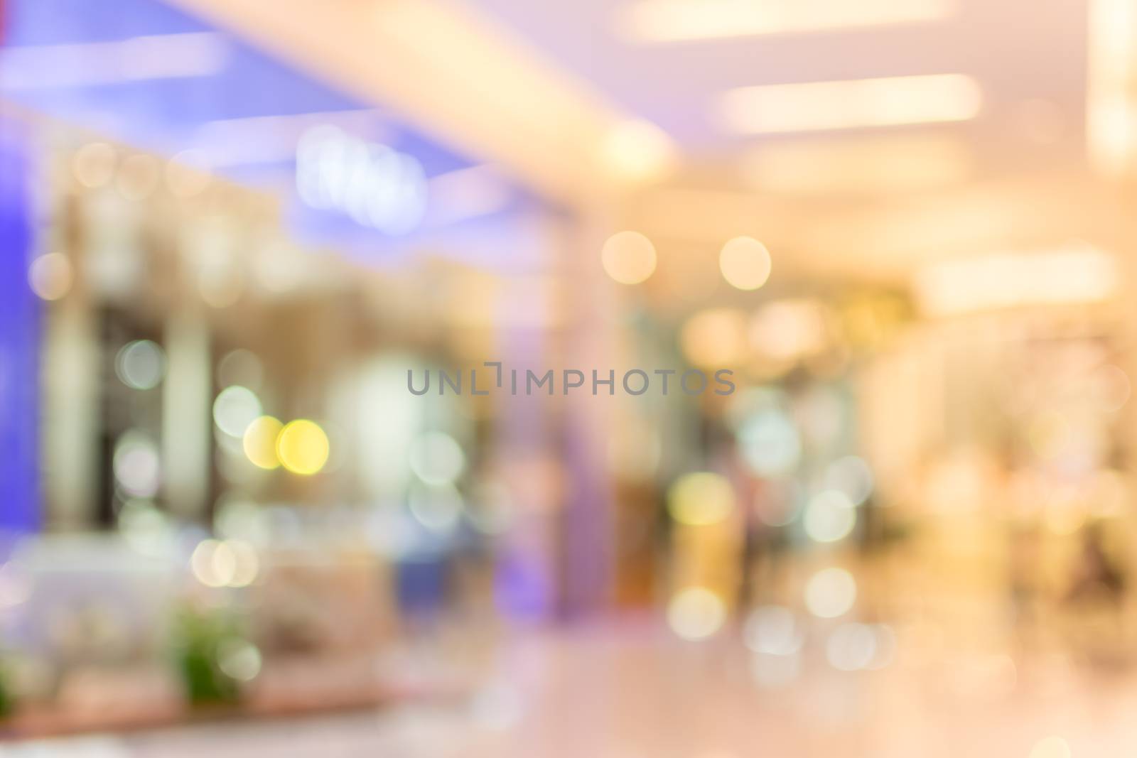 Abstract background of shopping mall, shallow depth of focus.