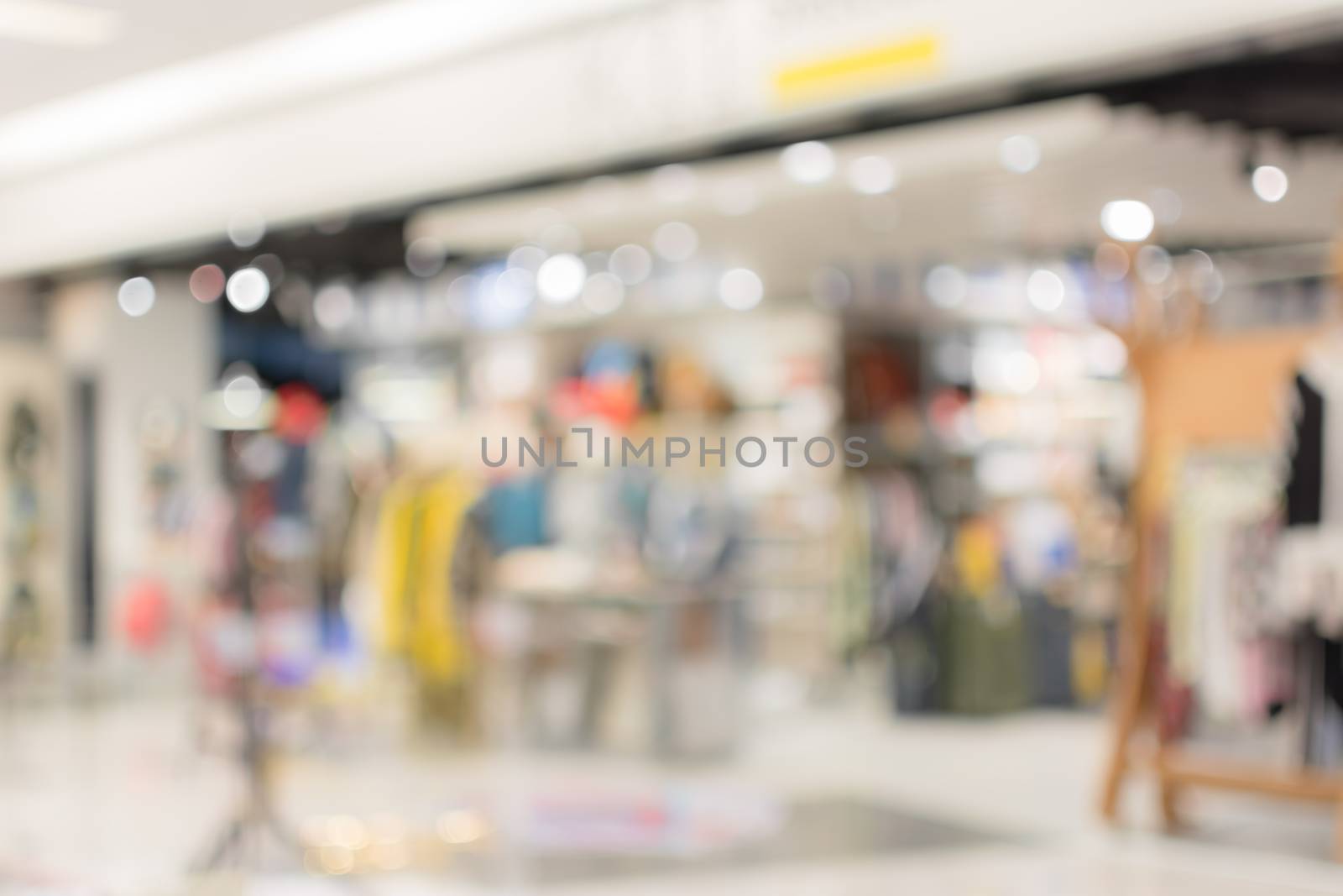 Abstract background of shopping mall, shallow depth of focus.