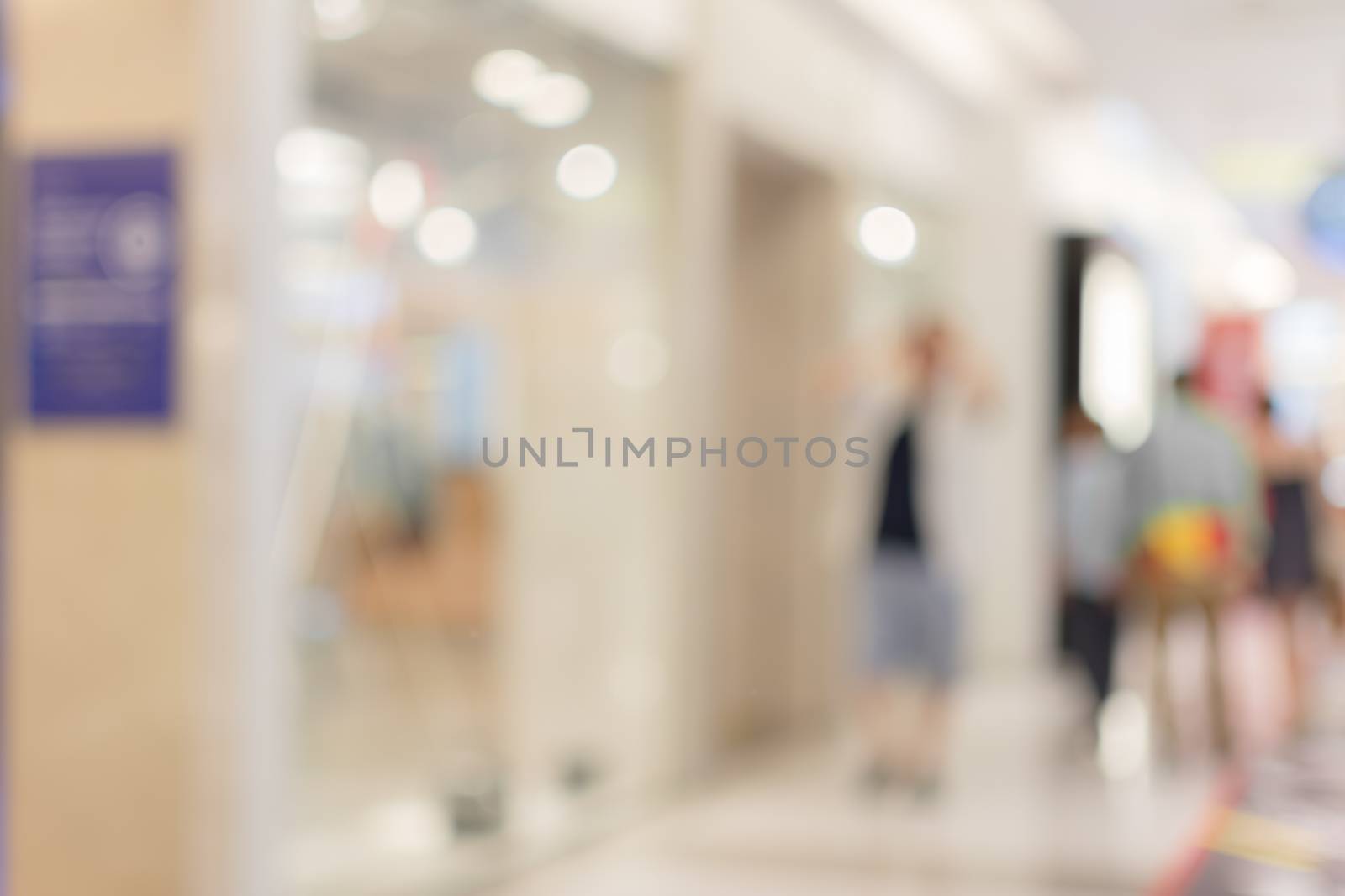 Abstract background of shopping mall, shallow depth of focus.