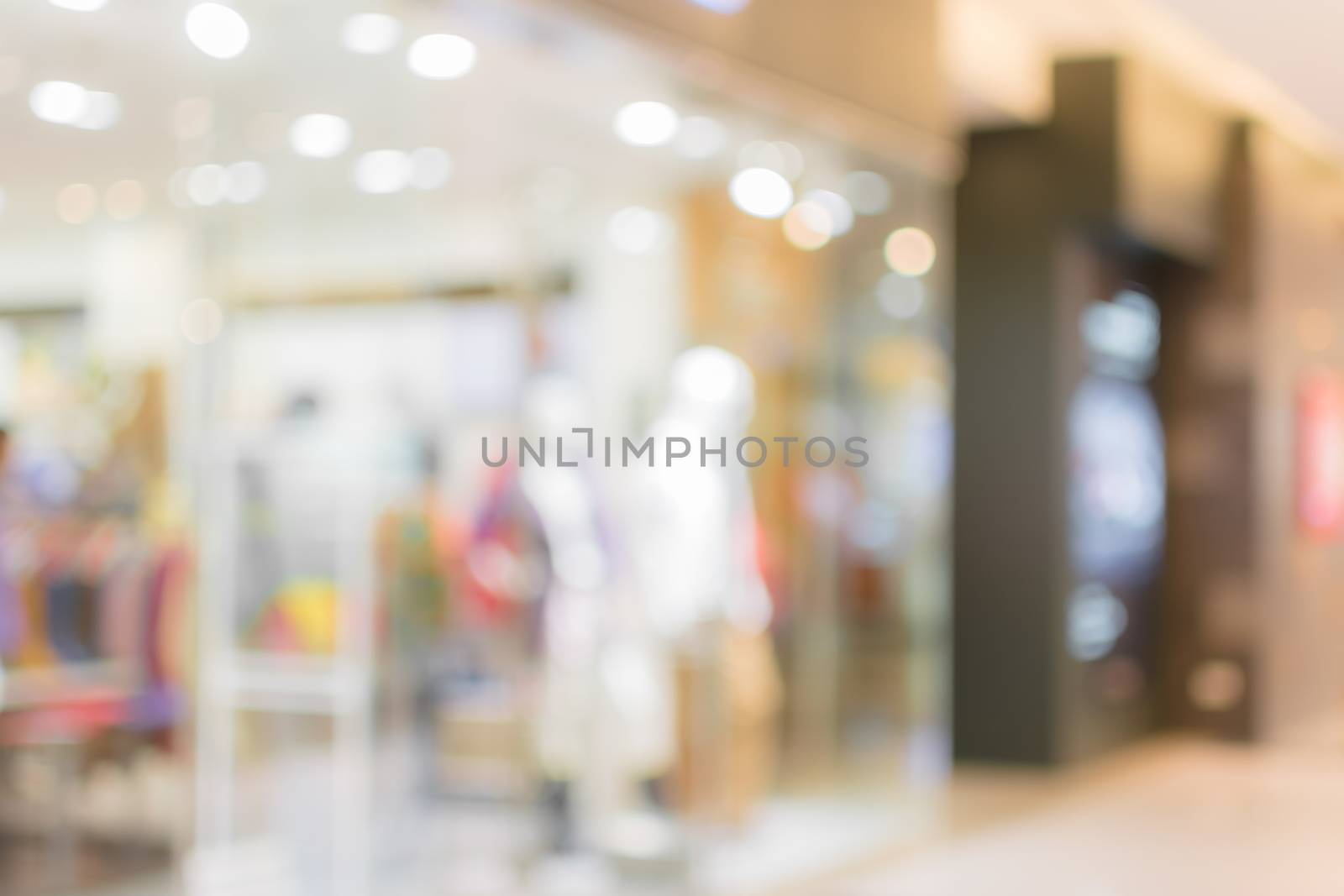 Abstract background of shopping mall, shallow depth of focus.