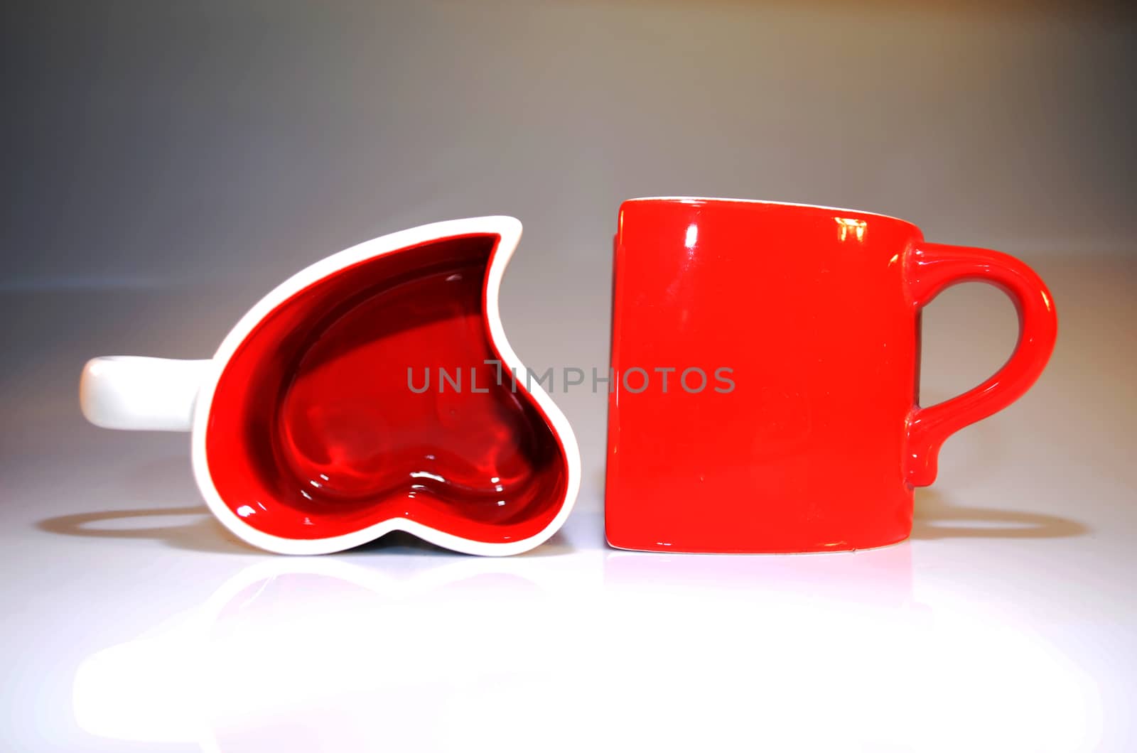 Unique cups Happy Valentine's Day. Love is everywhere