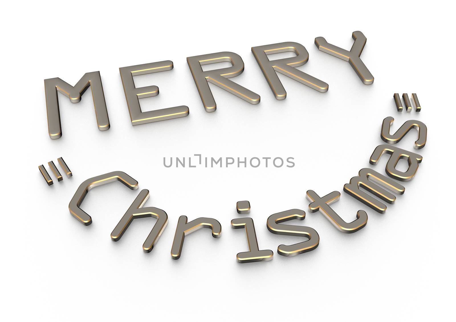 3d text Merry Cristmas and happy new year design.