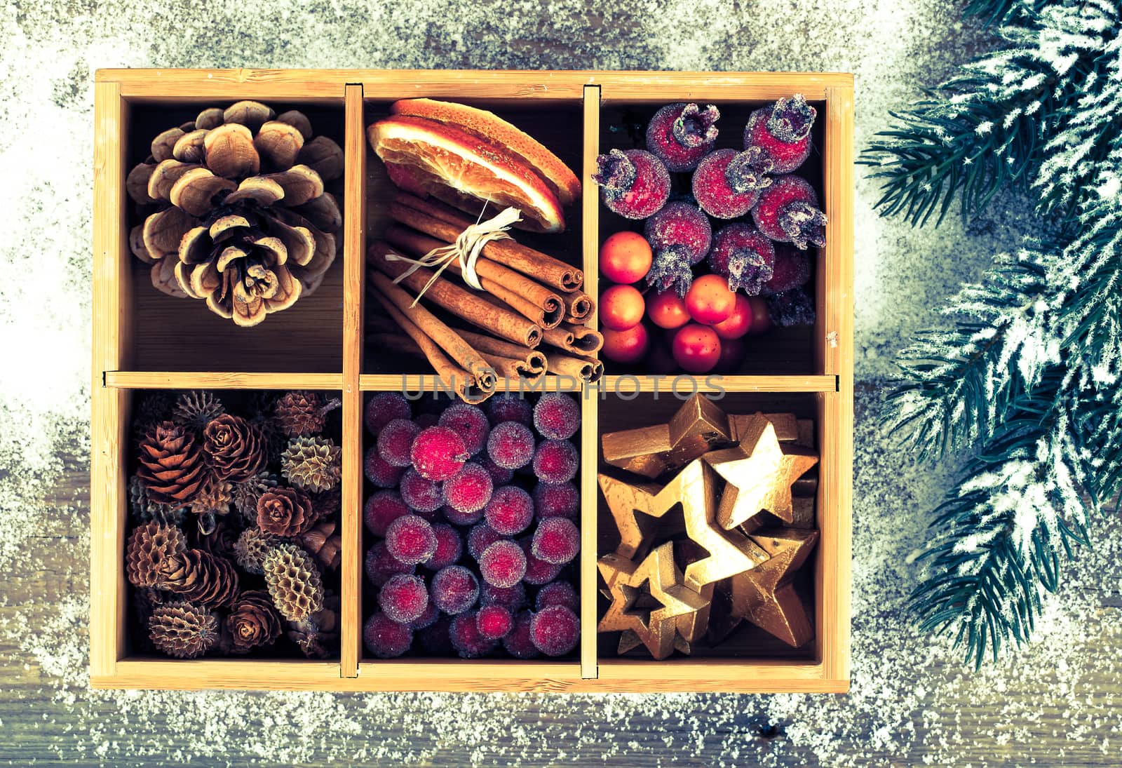 Beautiful packaged Christmas decoration, close up