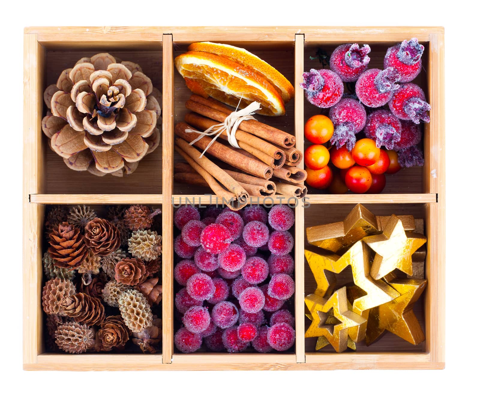 Beautiful packaged Christmas decoration, close up
