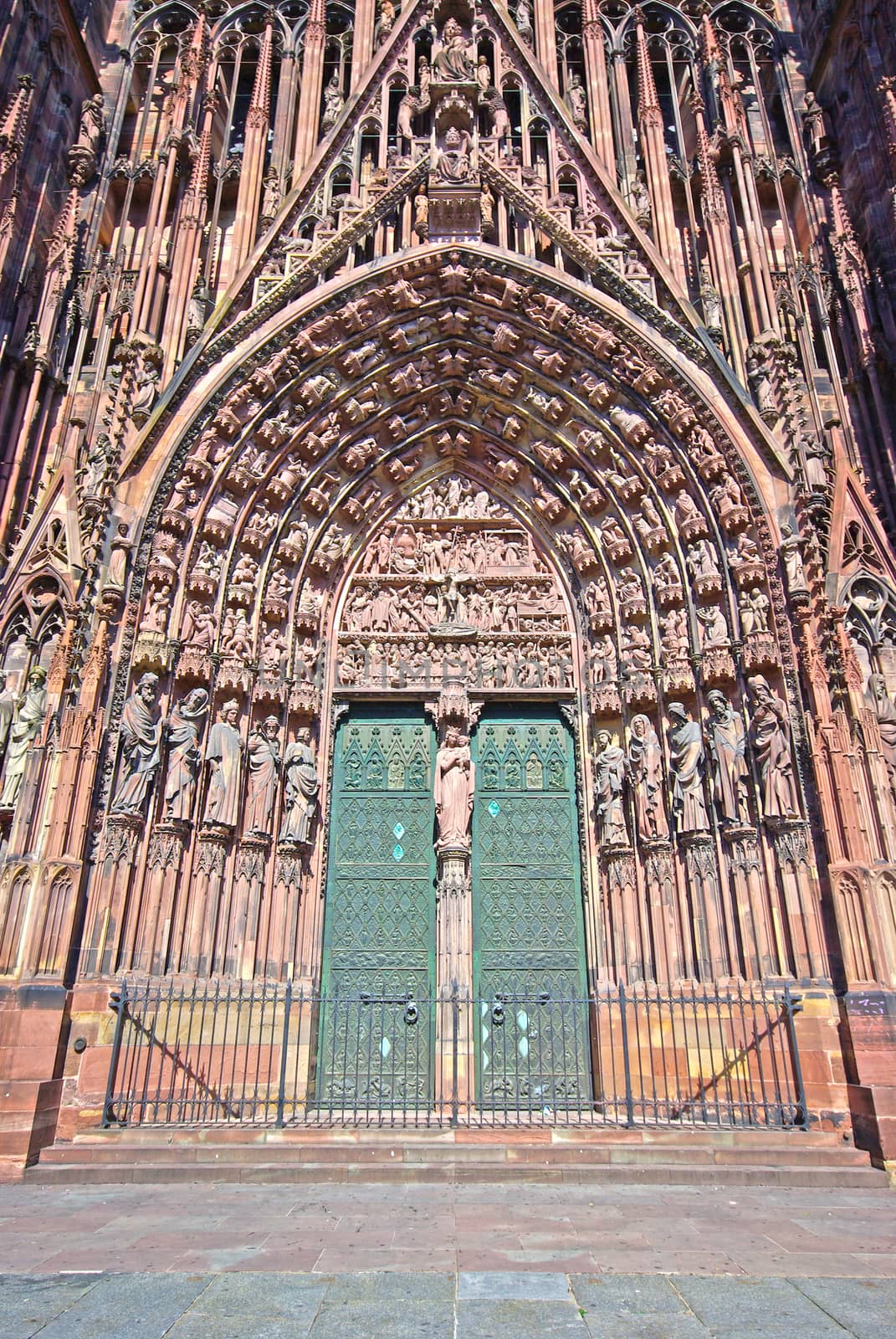 Strasbourg cathedral entrance in France, architecture details.