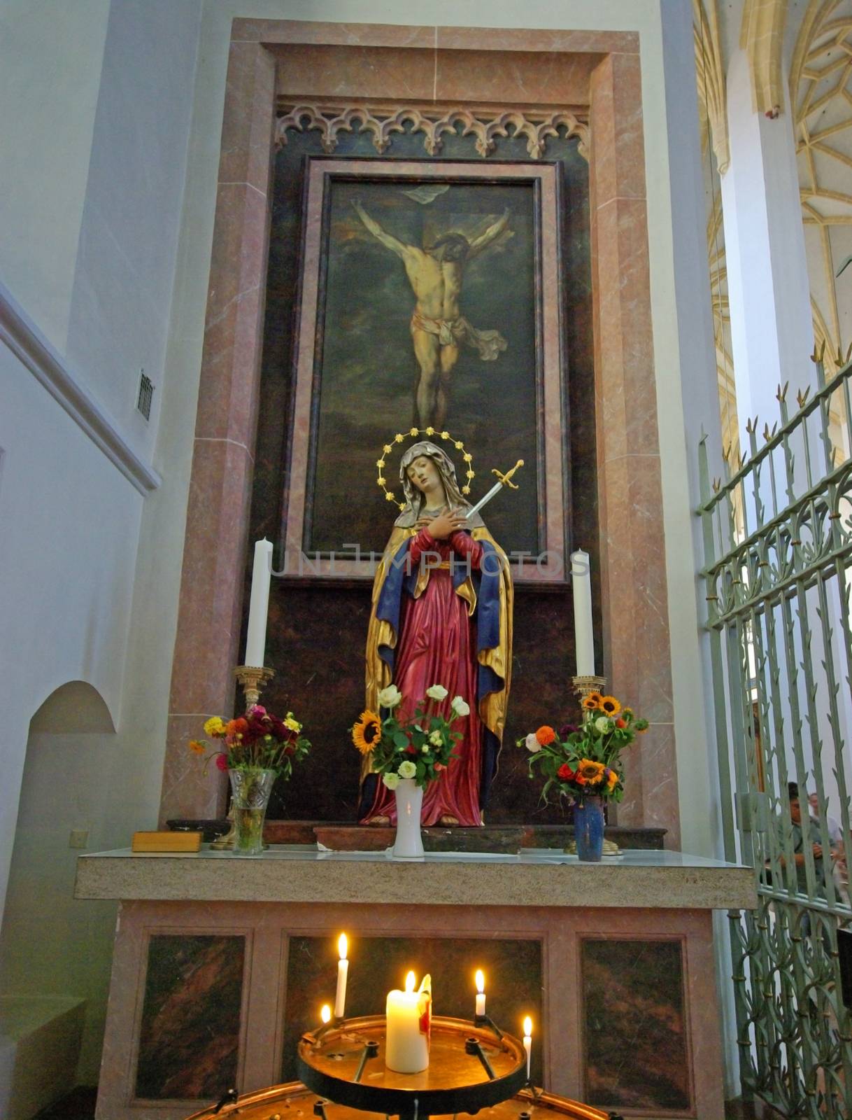 Christian prayer place in Strasbourg cathedral.