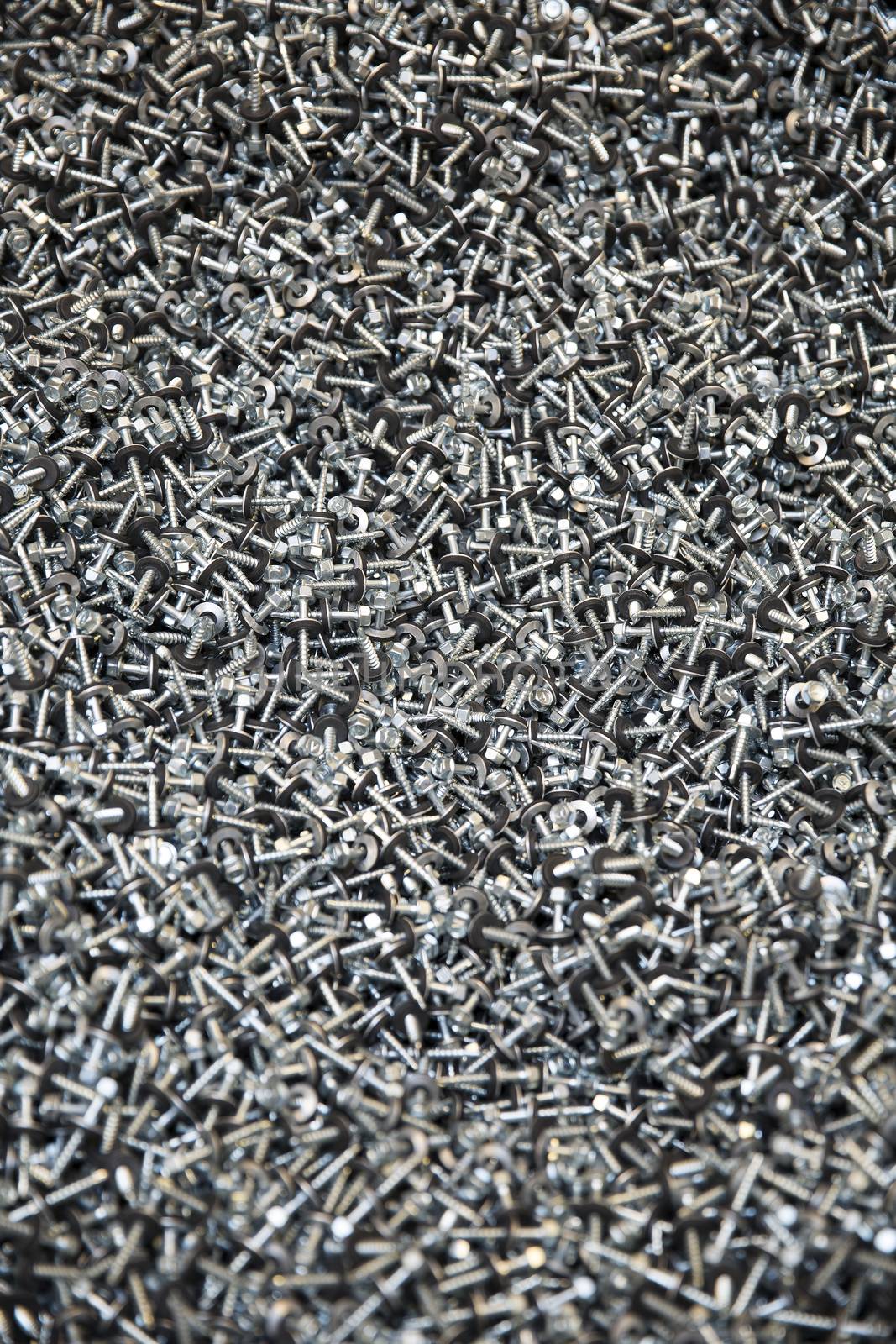 Large group of screws full frame