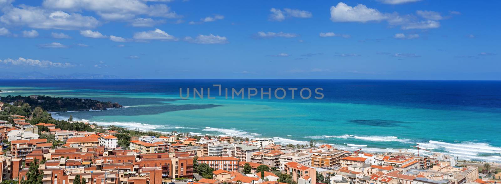 Bay in Cefalu Sicily panoramic beach by Nanisimova