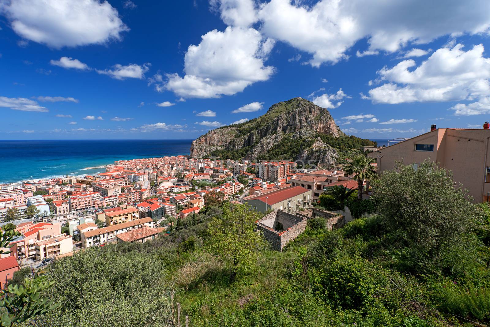 Bay in Cefalu Sicily wide by Nanisimova