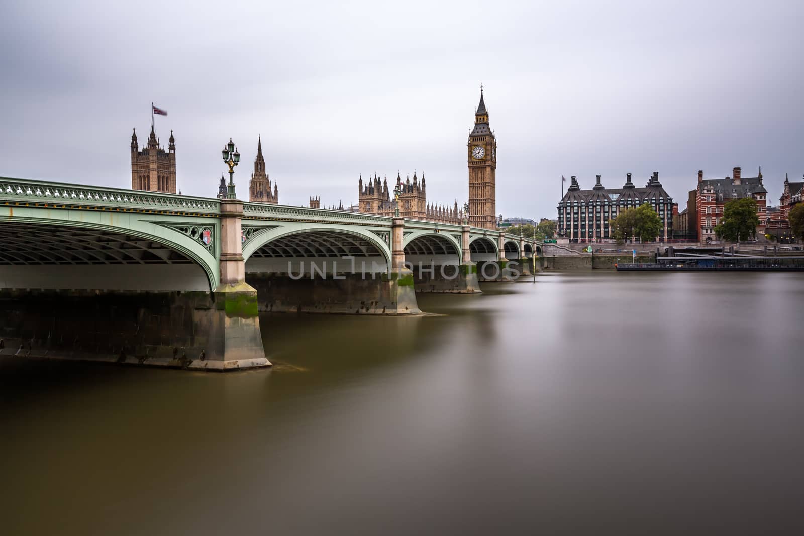 Westminster Bridge and Queen Elizabeth Tower in the Morning, London, United Kingdom