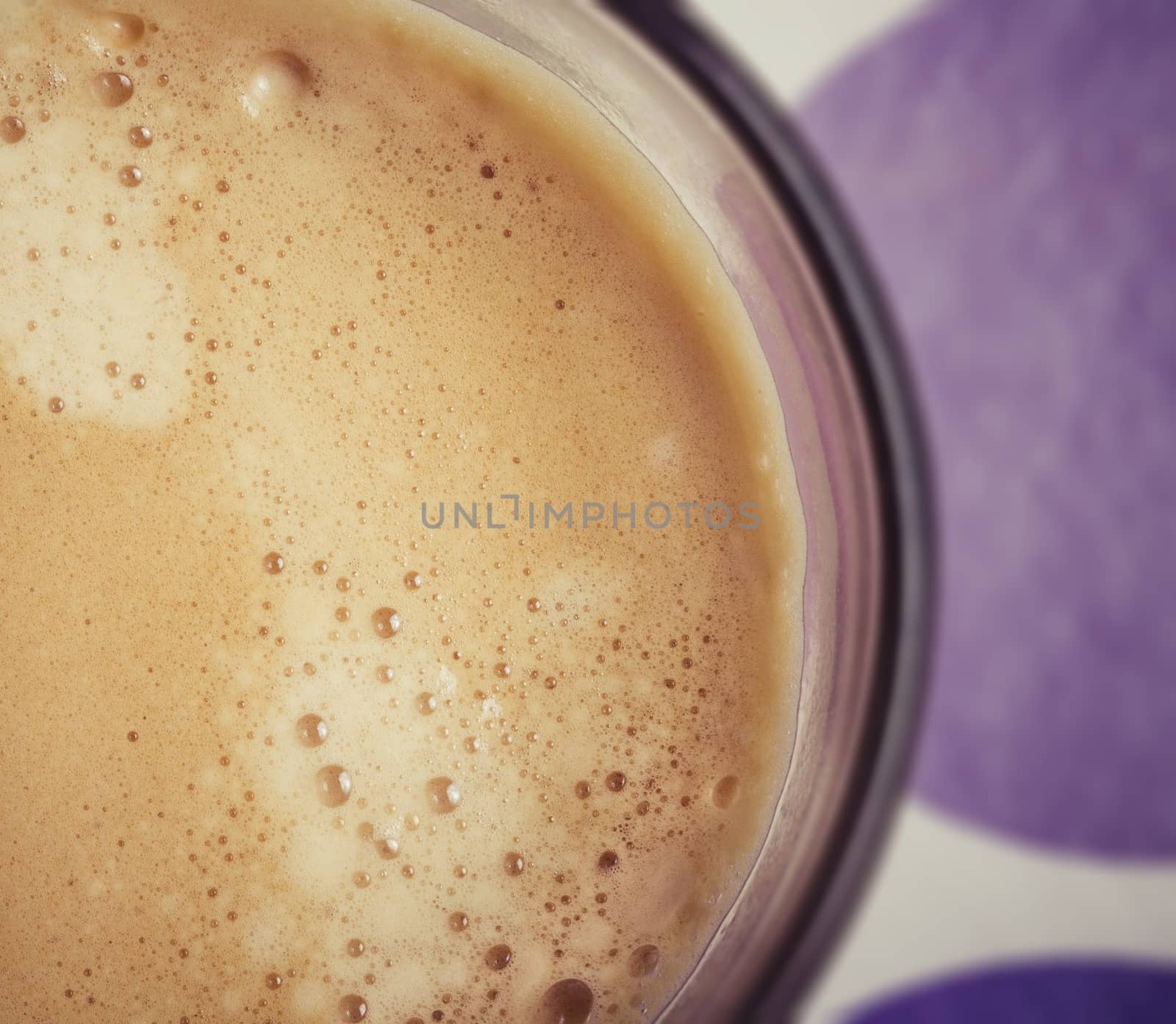 Macro picture of a cup of coffee.