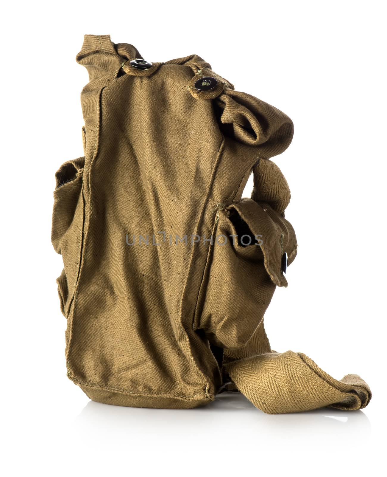 Bag of gas mask isolated on white background