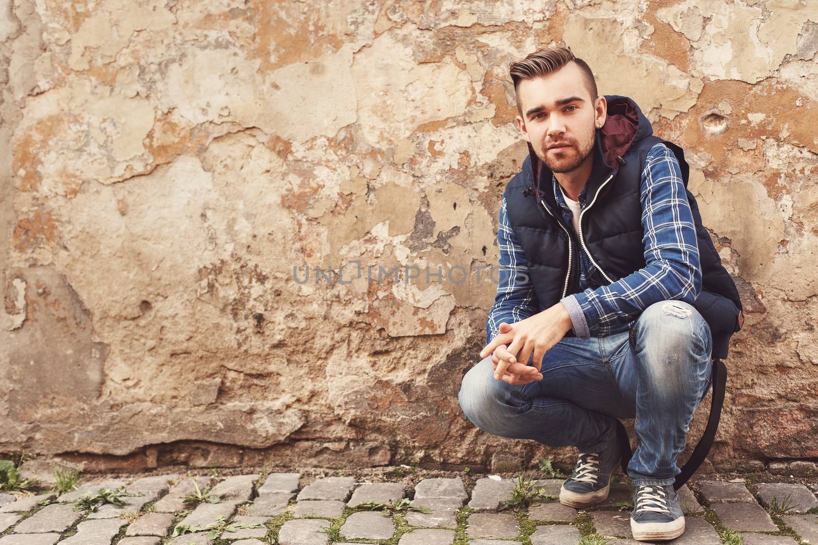 Fashion. Attractive man on the street