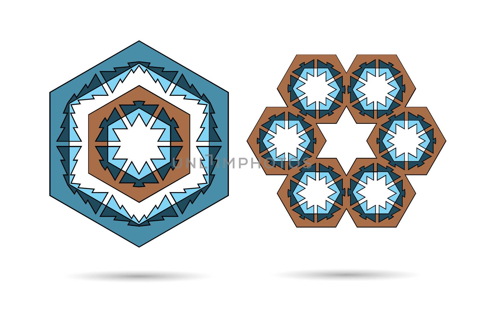 Abstract hexagon patterns christmas by Ahojdoma