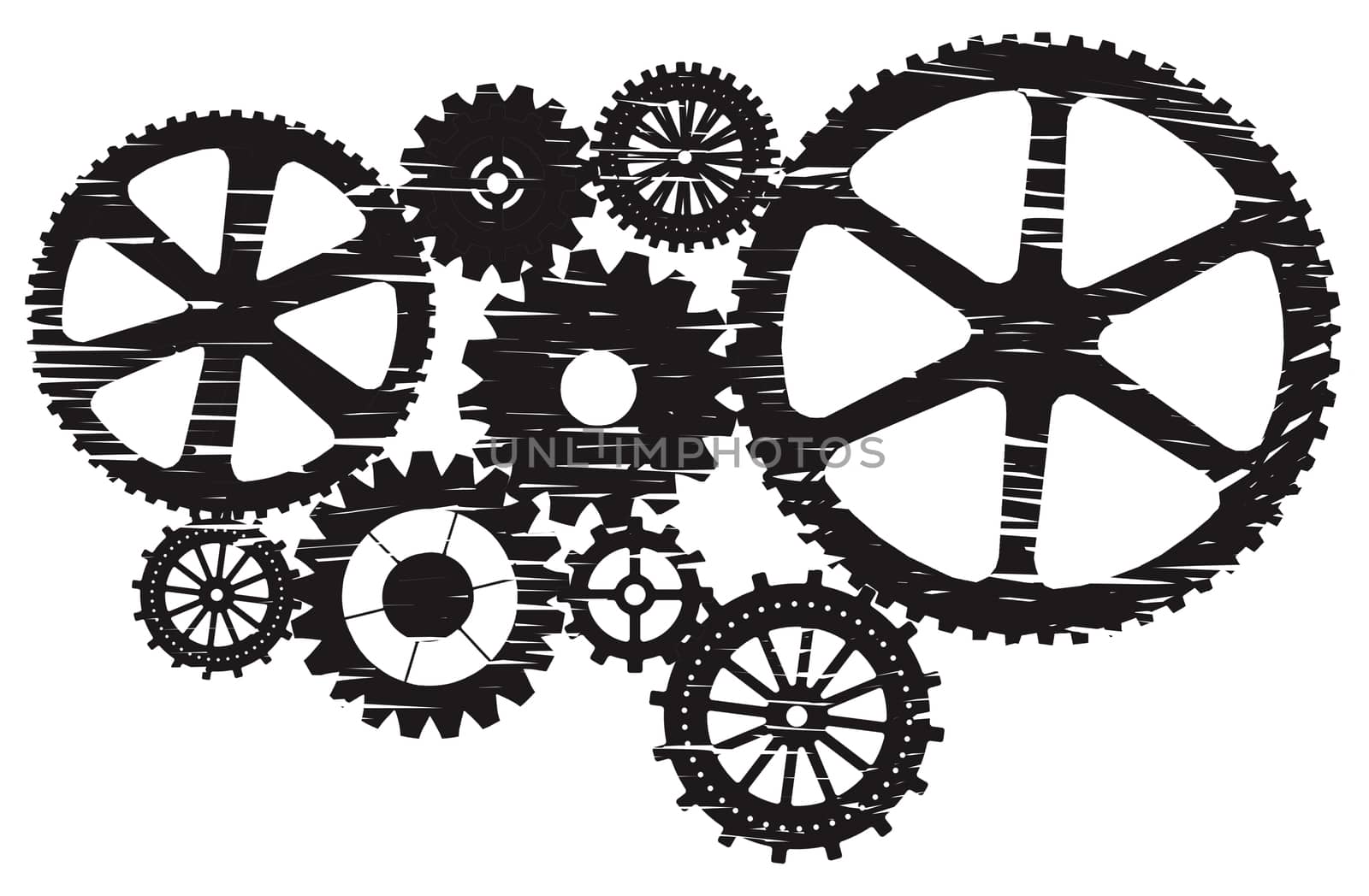 Gears isolated on white background