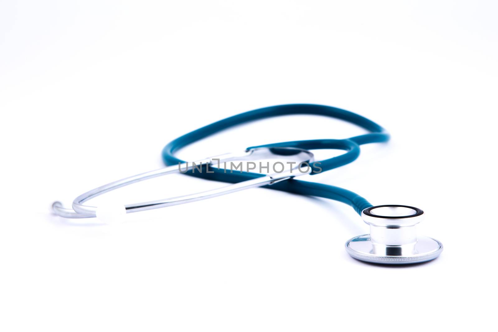 a medical stethoscope on a white background by rufous