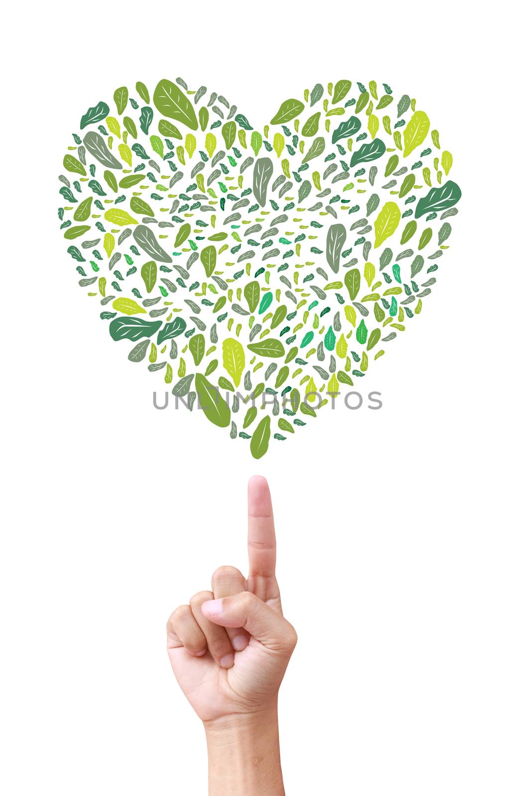  heart made of leaves(eco concept ) by rufous