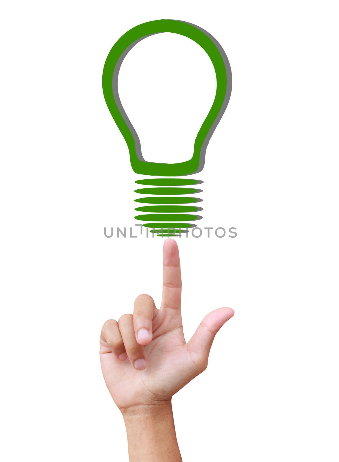 hand  holding Light bulb  by rufous