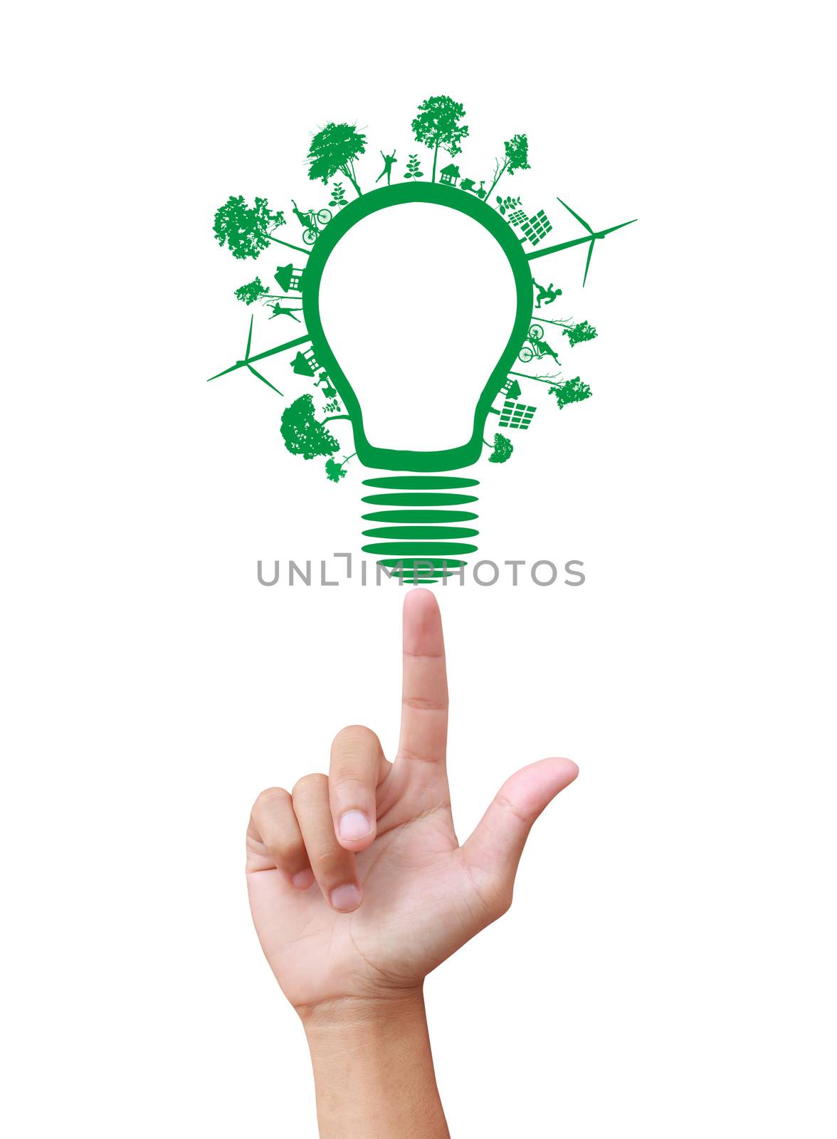 green ecology light bulb by rufous