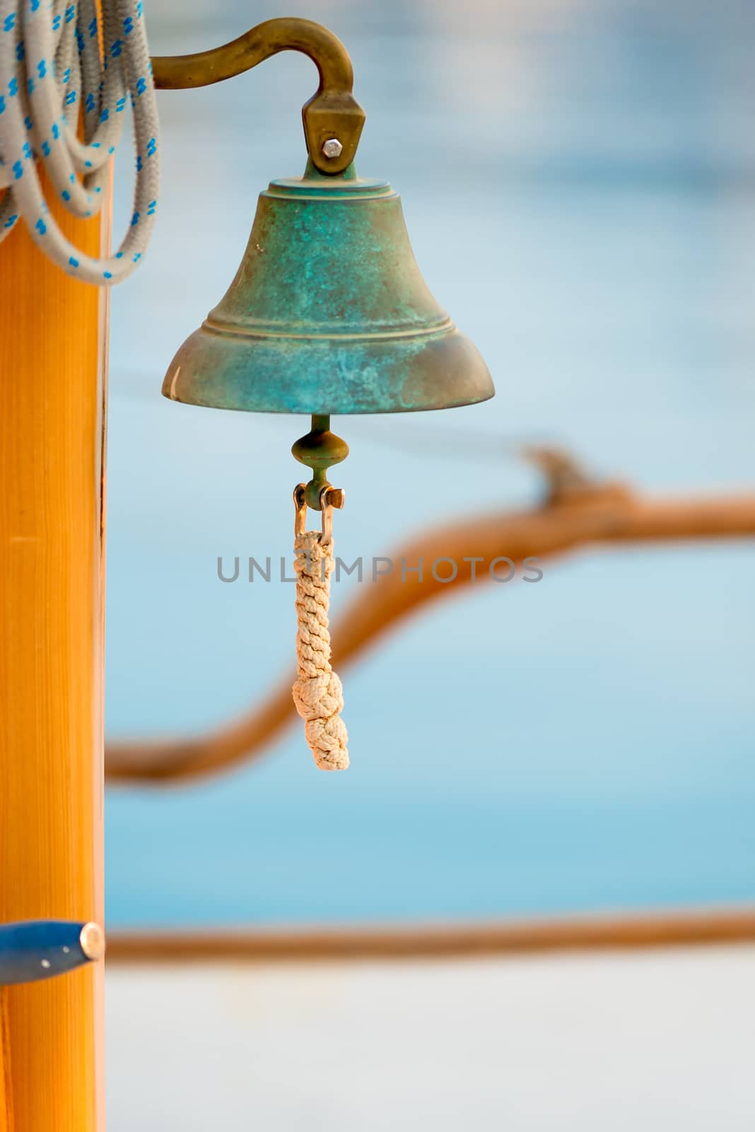 old bell on board closeup