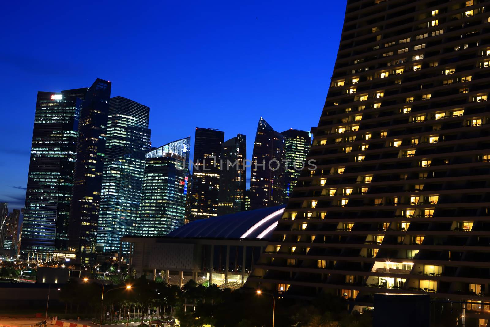Singapore city skyline by rufous