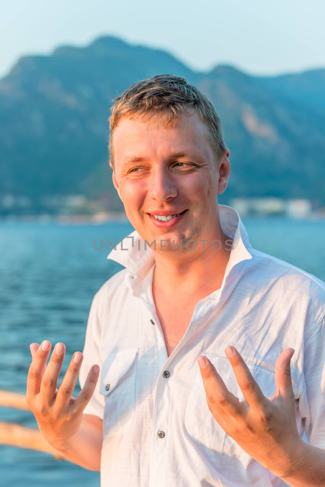 Emotional portrait of a happy man