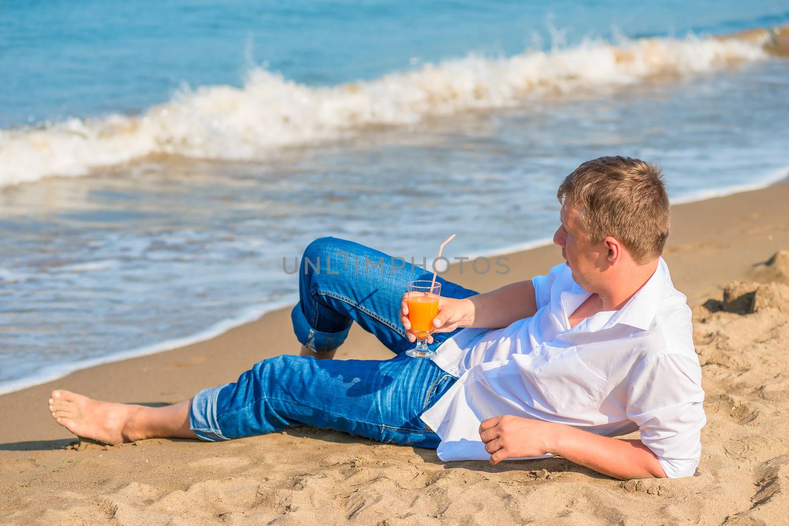 a young male enjoy your vacation on the island