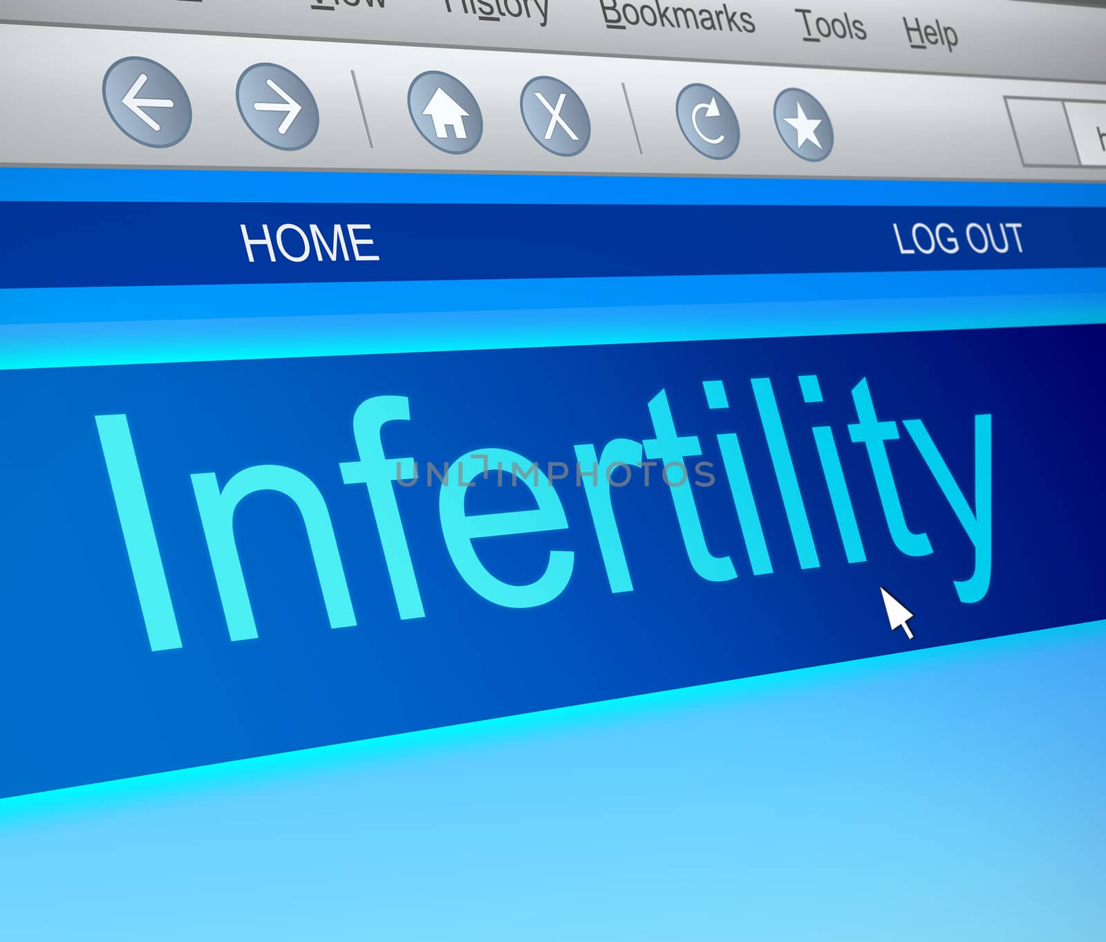 Illustration depicting a computer screen capture with an infertility concept concept.