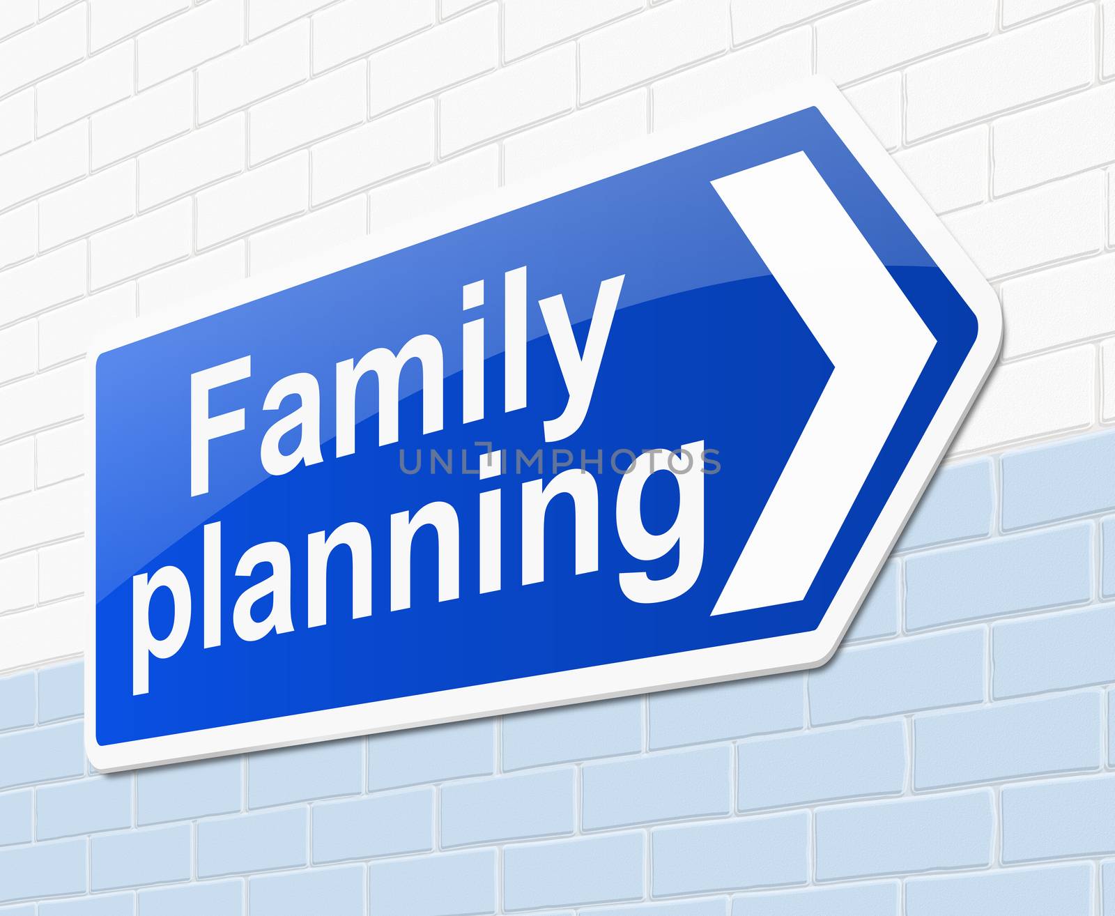 Illustration depicting a sign with a family planning concept.