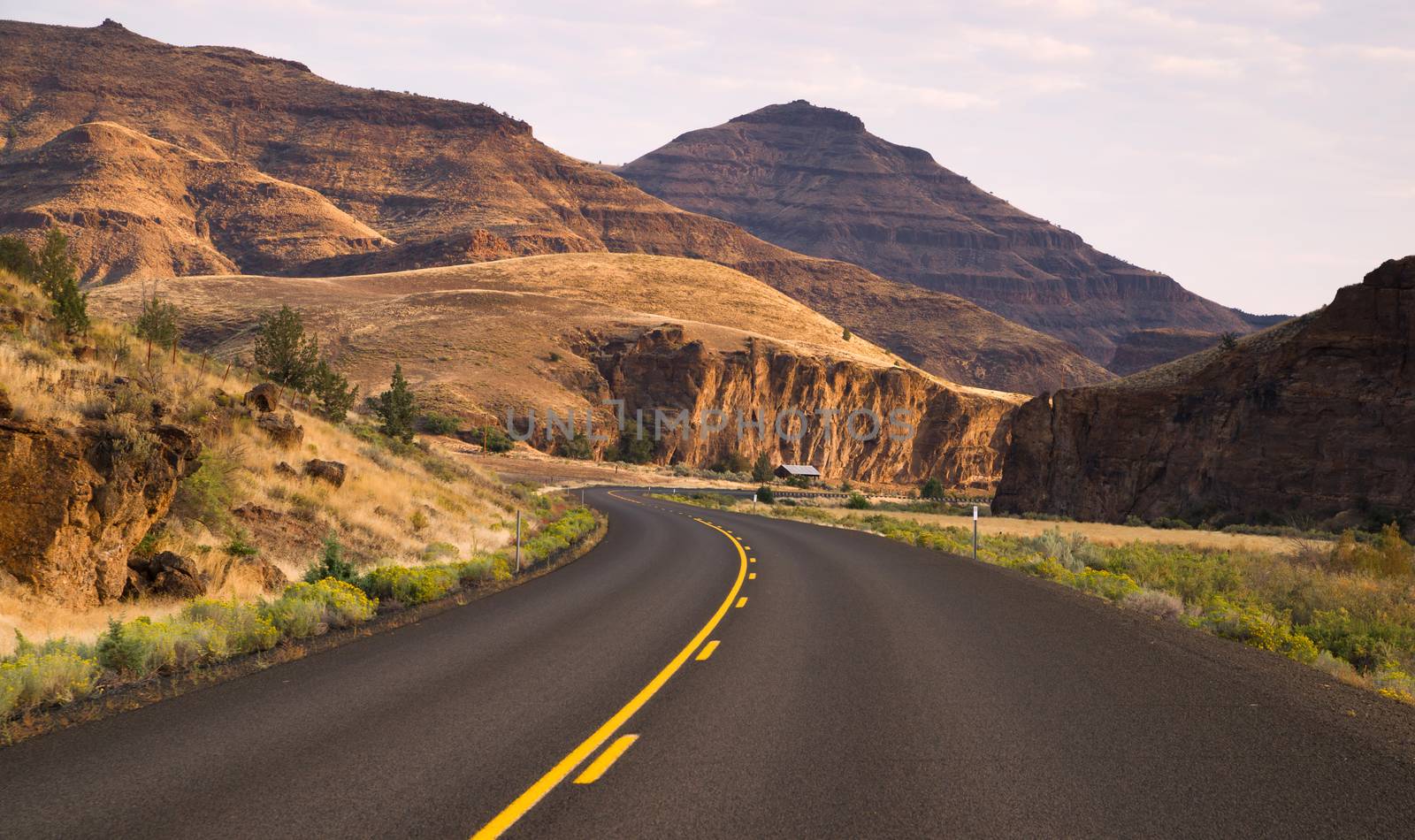 Curves Frequent Two Lane Highway John Day Fossil Beds by ChrisBoswell