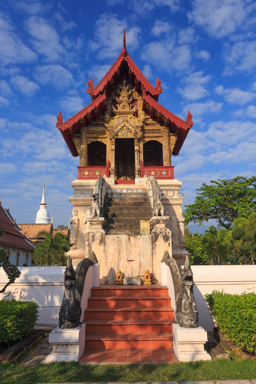 Beautiful Thai temple style and buddhist art decoration in Thailand.