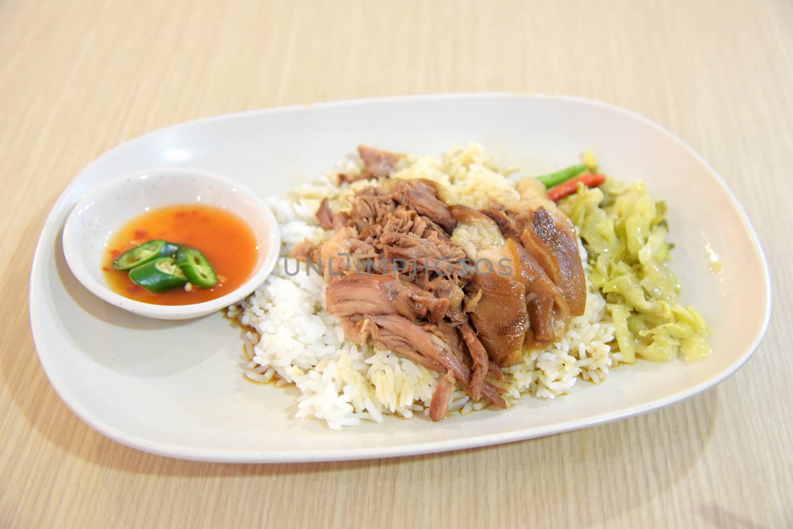 Stewed Pork Leg with Rice, Thai cuisine by pixbox77