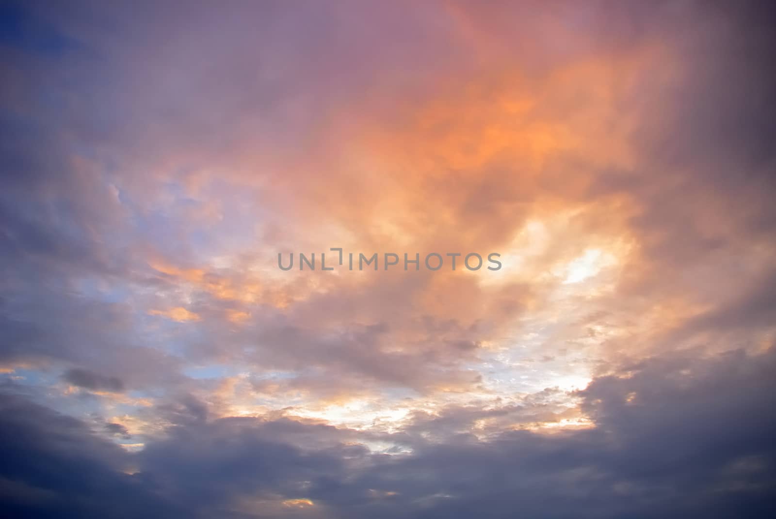 Nice color cloudy sky in sunset time