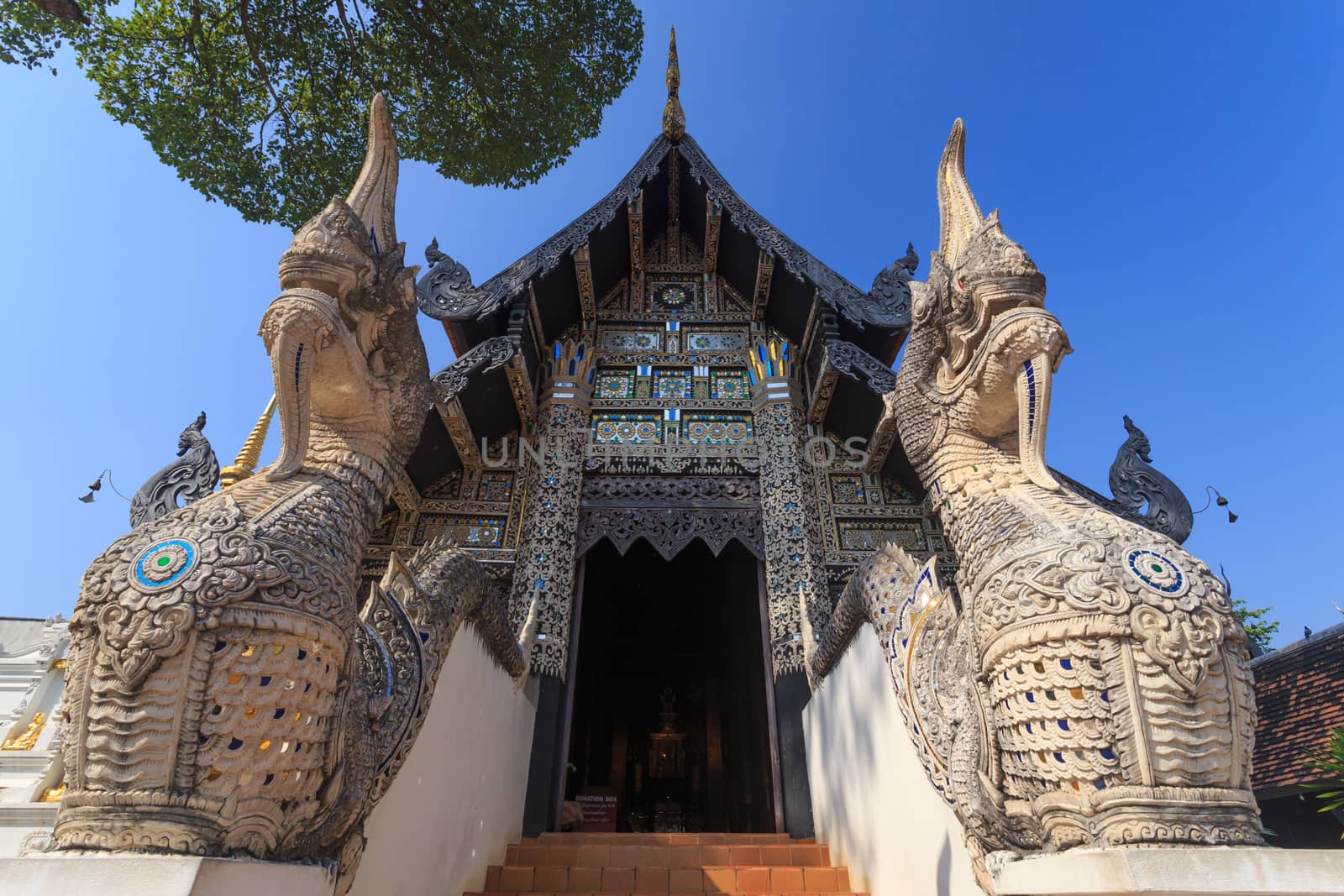 Beautiful Thai temple style and buddhist art decoration in Thailand.