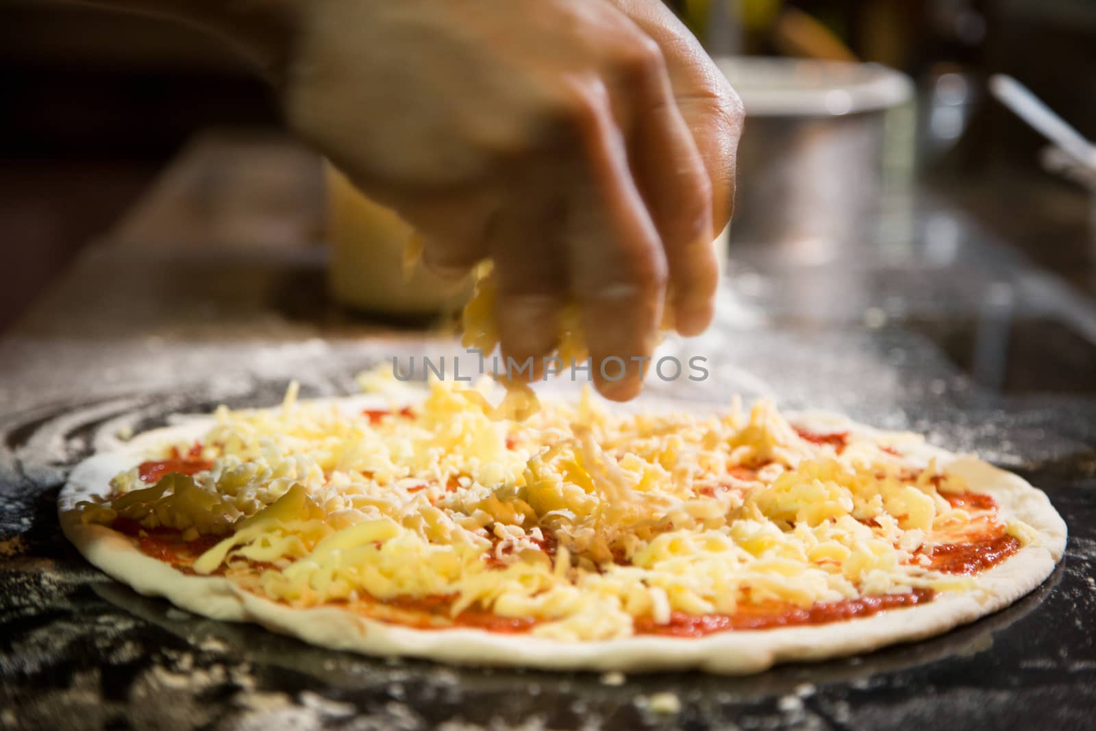 pizza fast food menu with many ingrediant