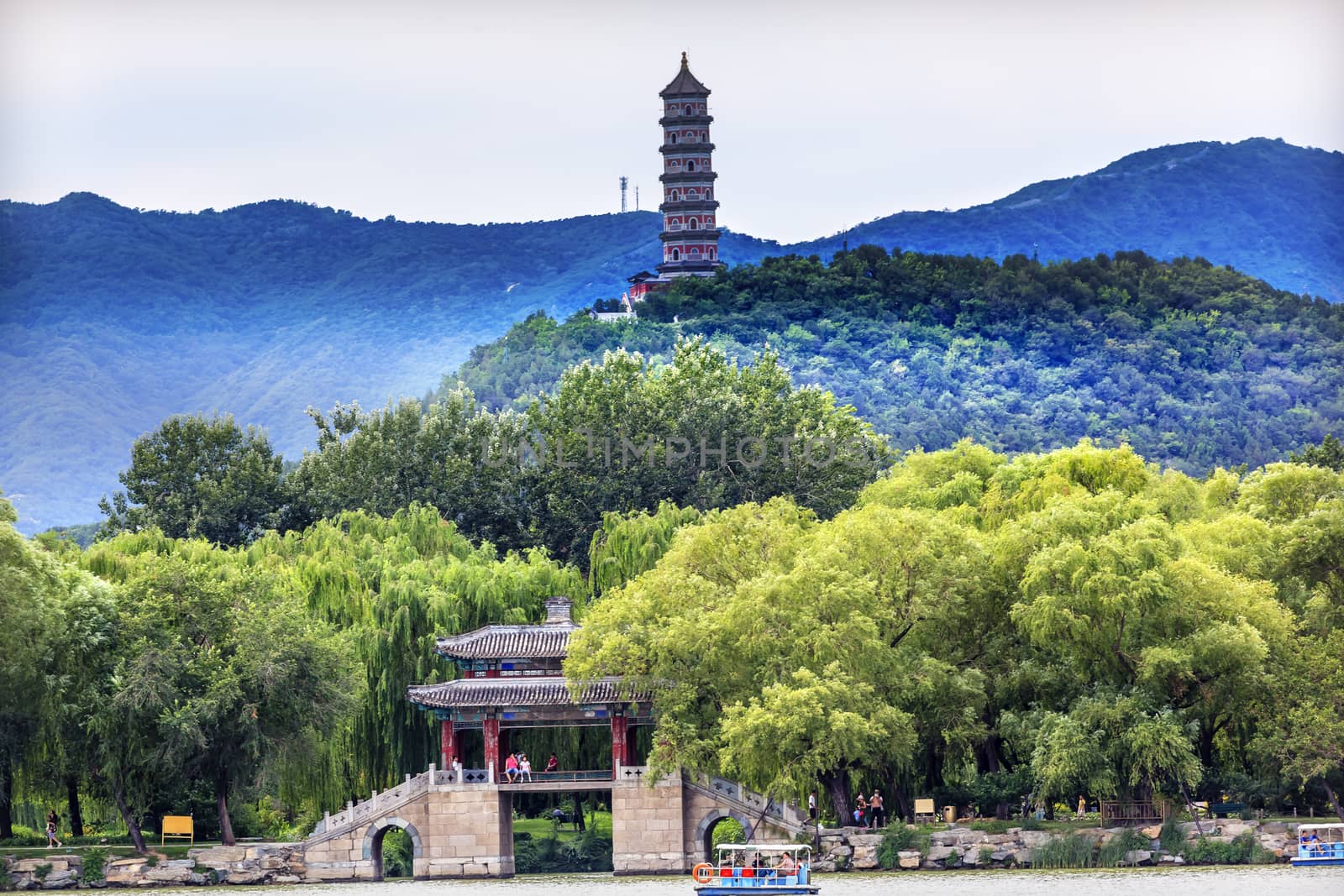 Yue Feng Pagonda Bridge Summer Palace Beijing China