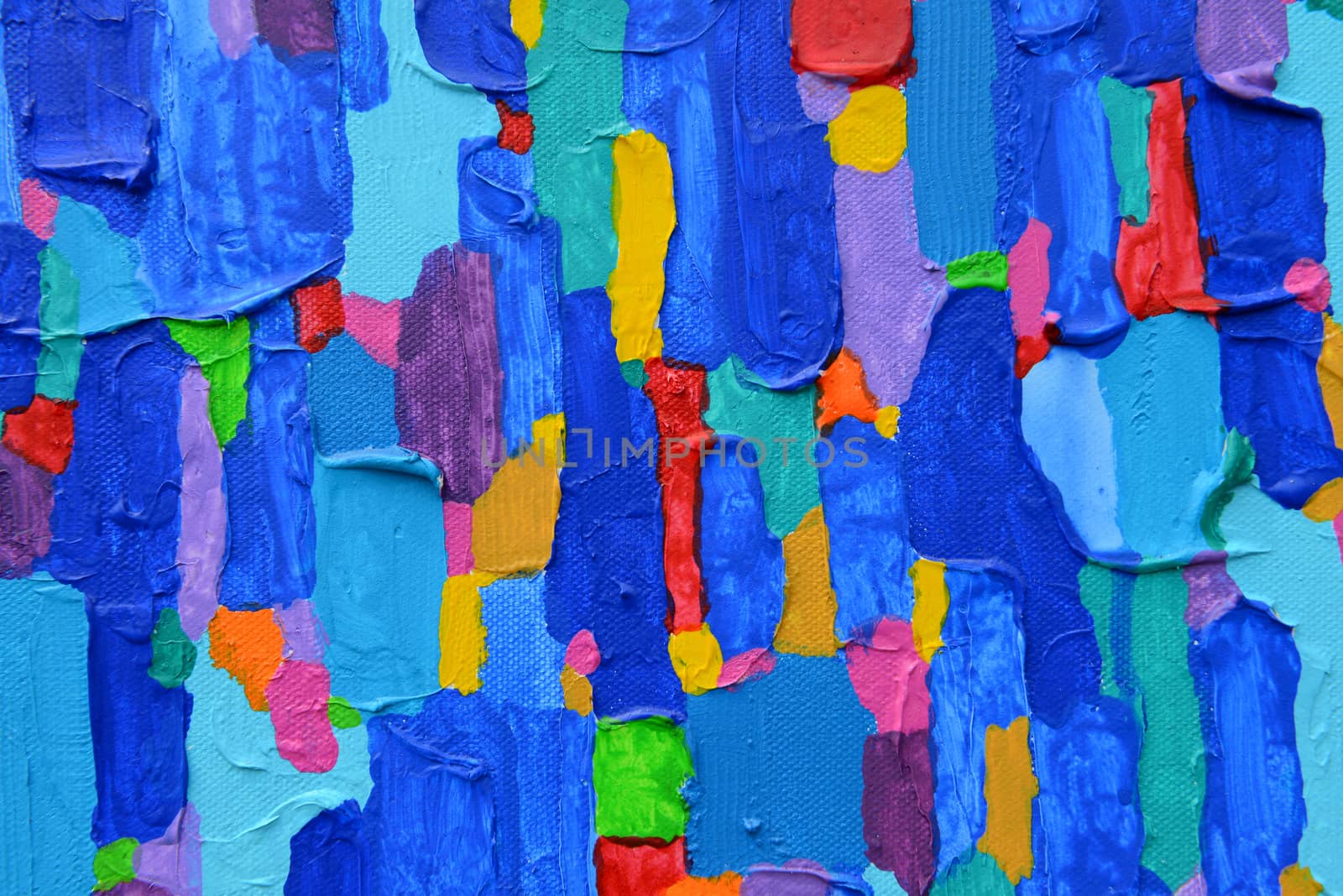 Texture, background and Colorful Image of an original Abstract Painting on Canvas.