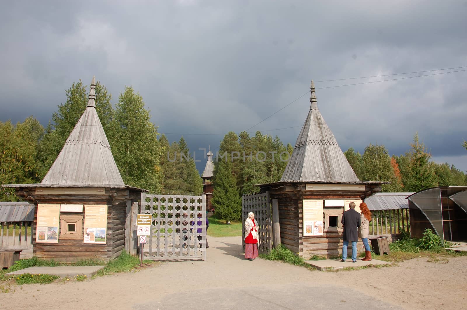 Museum of wooden architecture entrance, Malye Karely,Russia