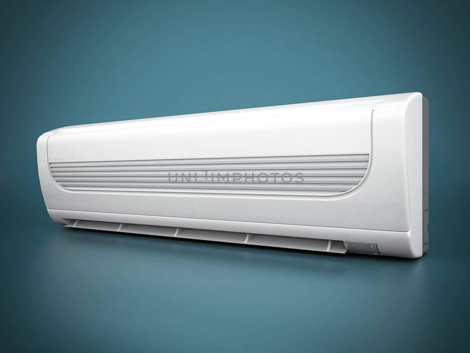 Image of modern air conditioner on a blue background