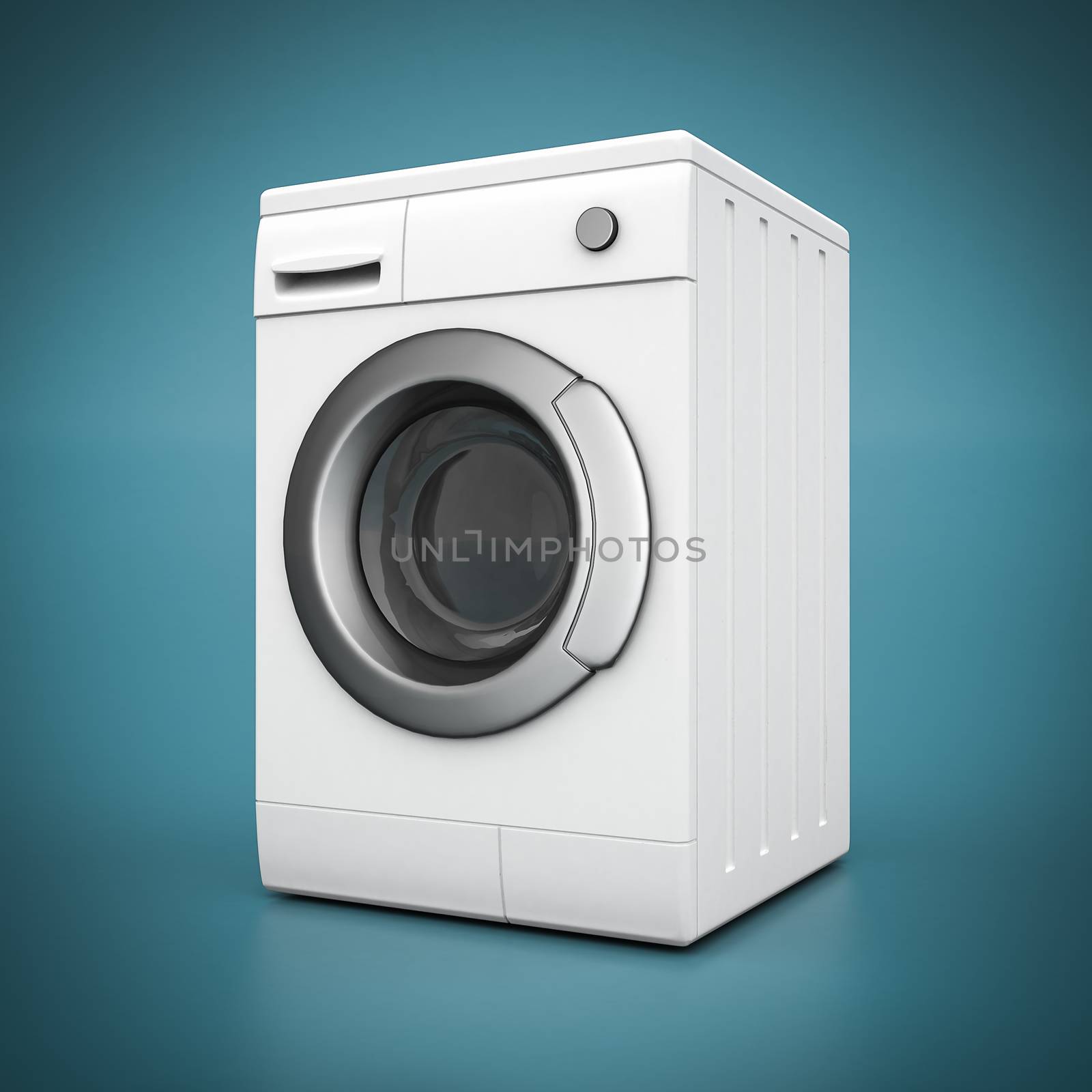 picture of washing machine on a blue background