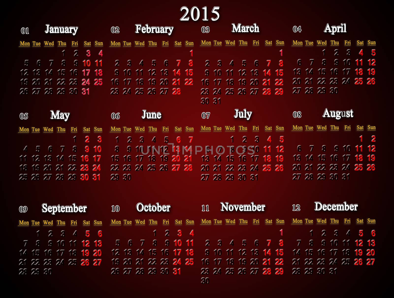 claret calendar for 2015 year by alexmak