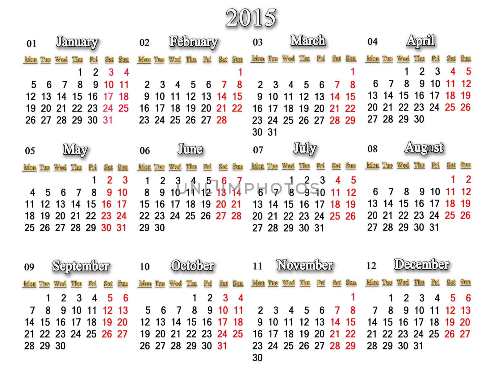 calendar for 2015 year by alexmak