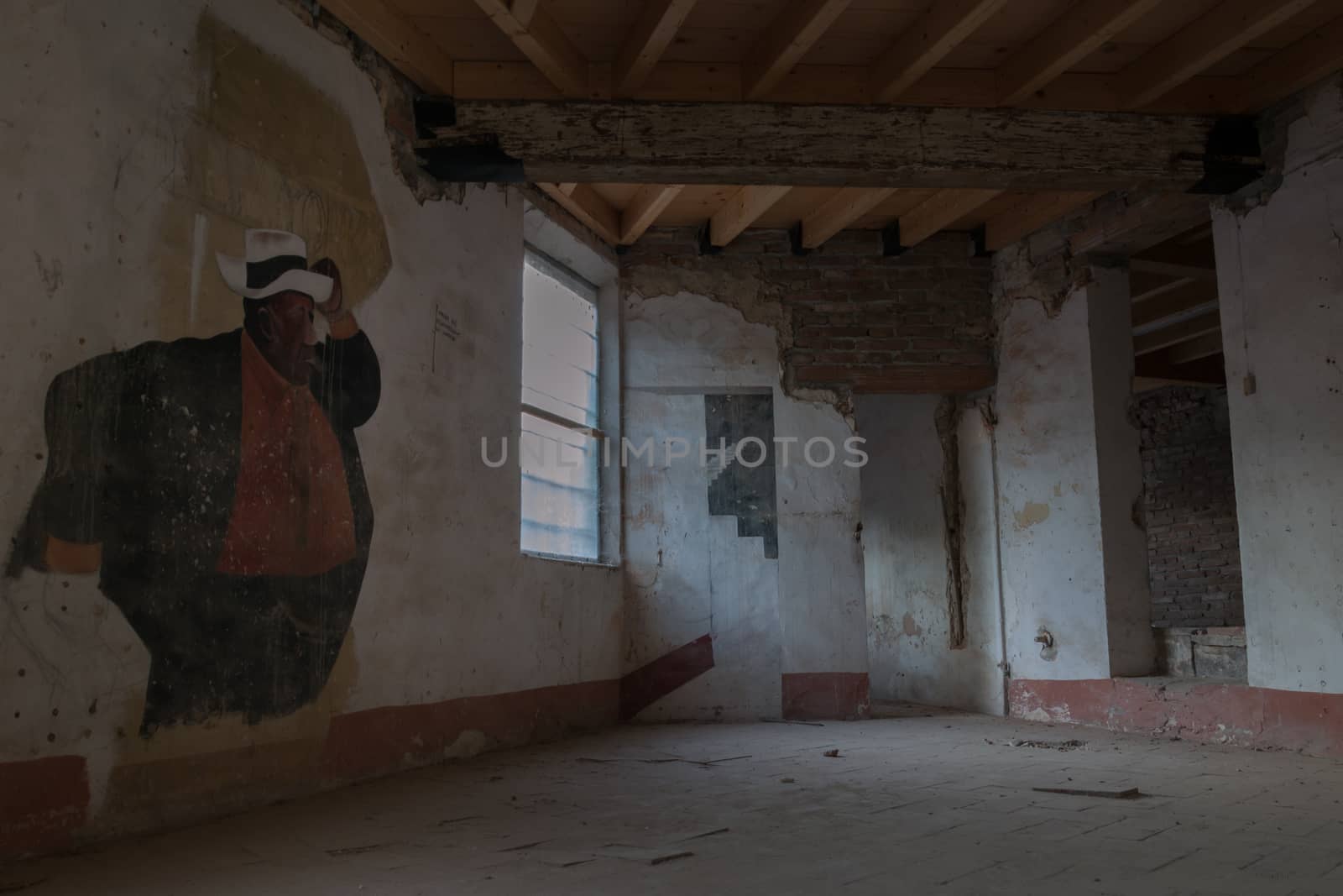 Interiors of an abandoned madhouse in the downtown