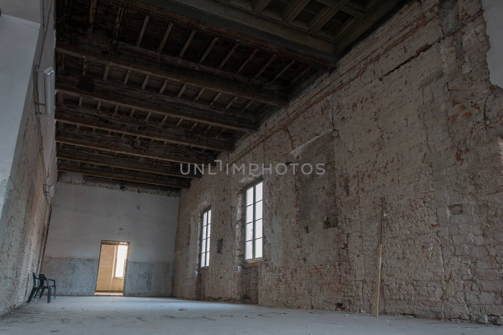 Interiors of an abandoned madhouse in the downtown