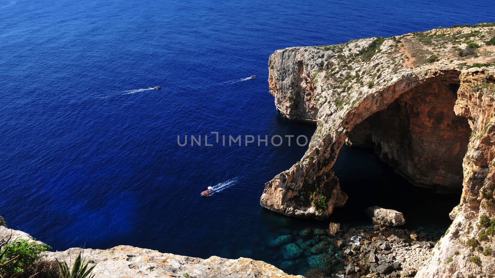 Blue Grotto and blue sea
