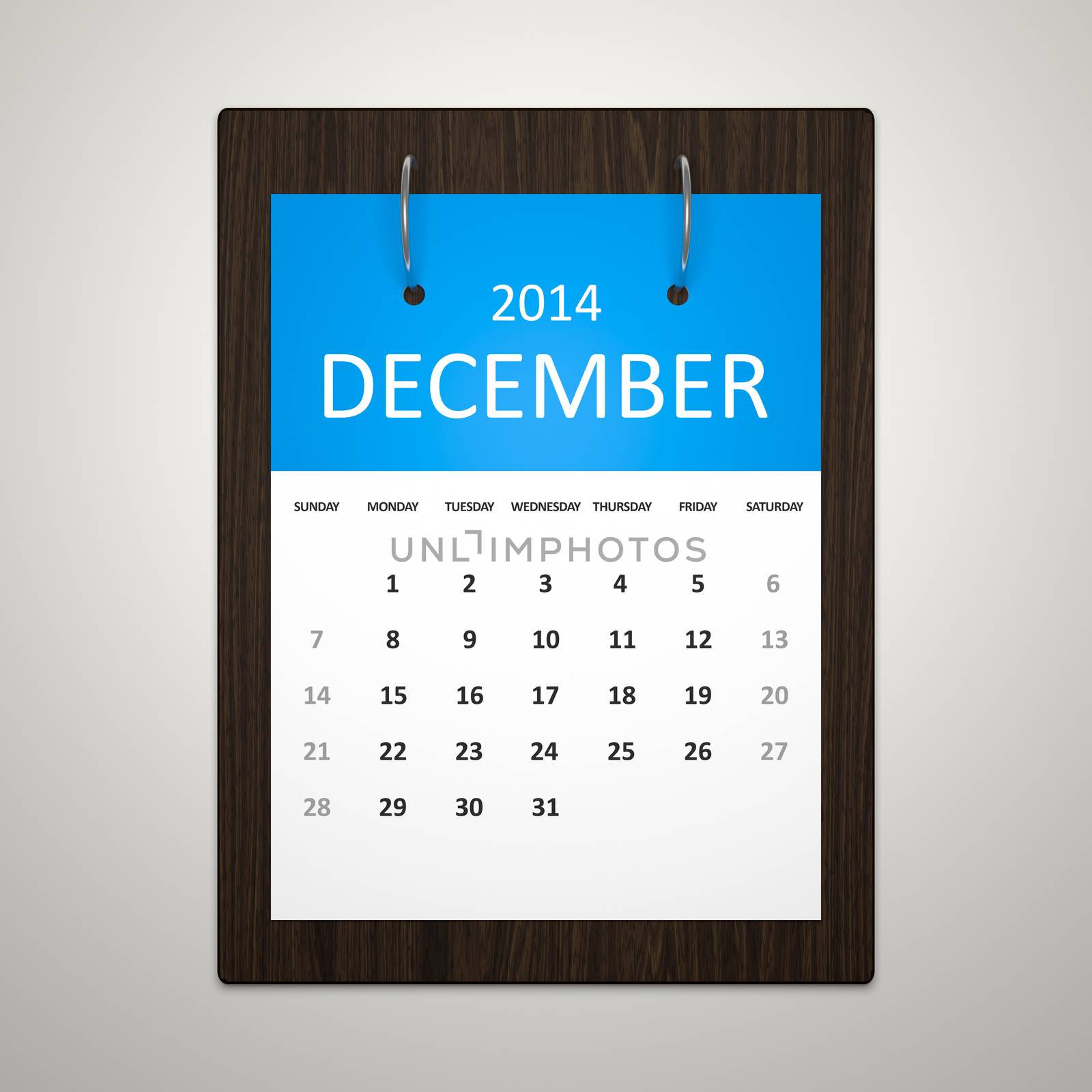 An image of a stylish calendar for event planning December 2014