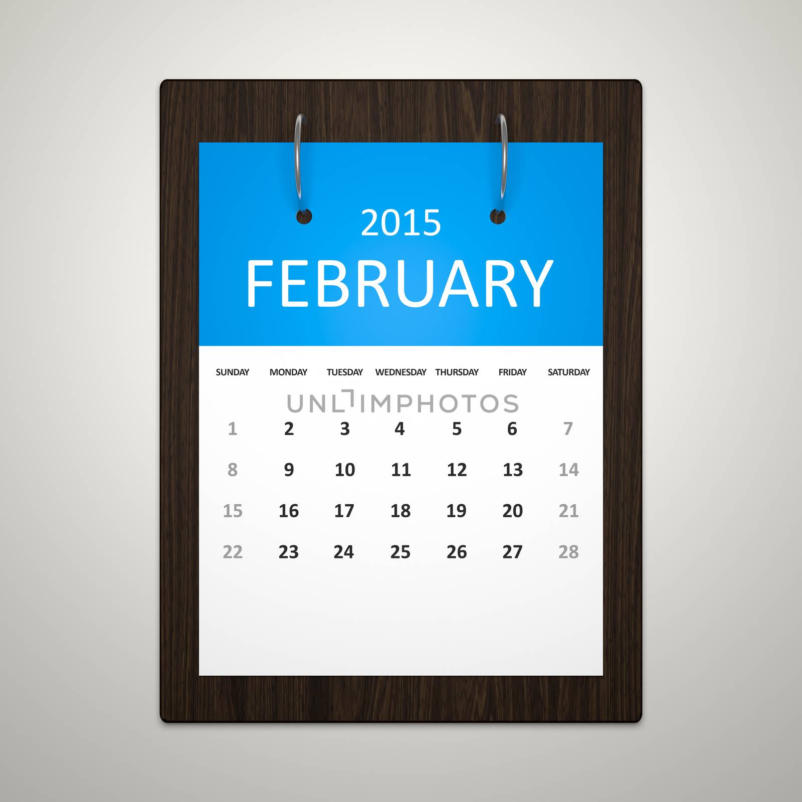 An image of a stylish calendar for event planning February 2015