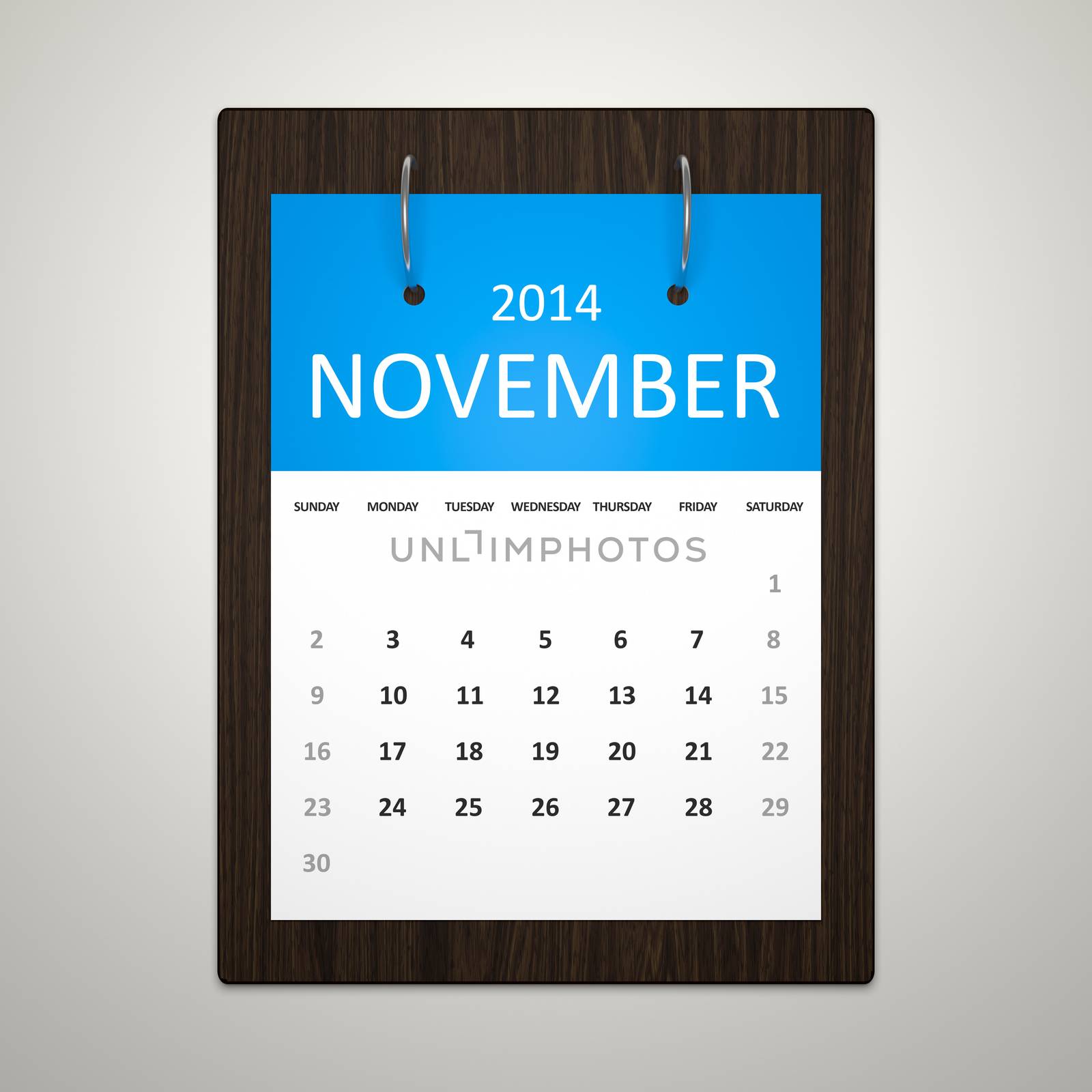 An image of a stylish calendar for event planning November 2014