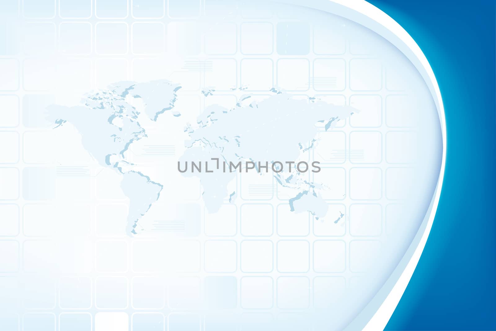 abstract background with world map in blue color